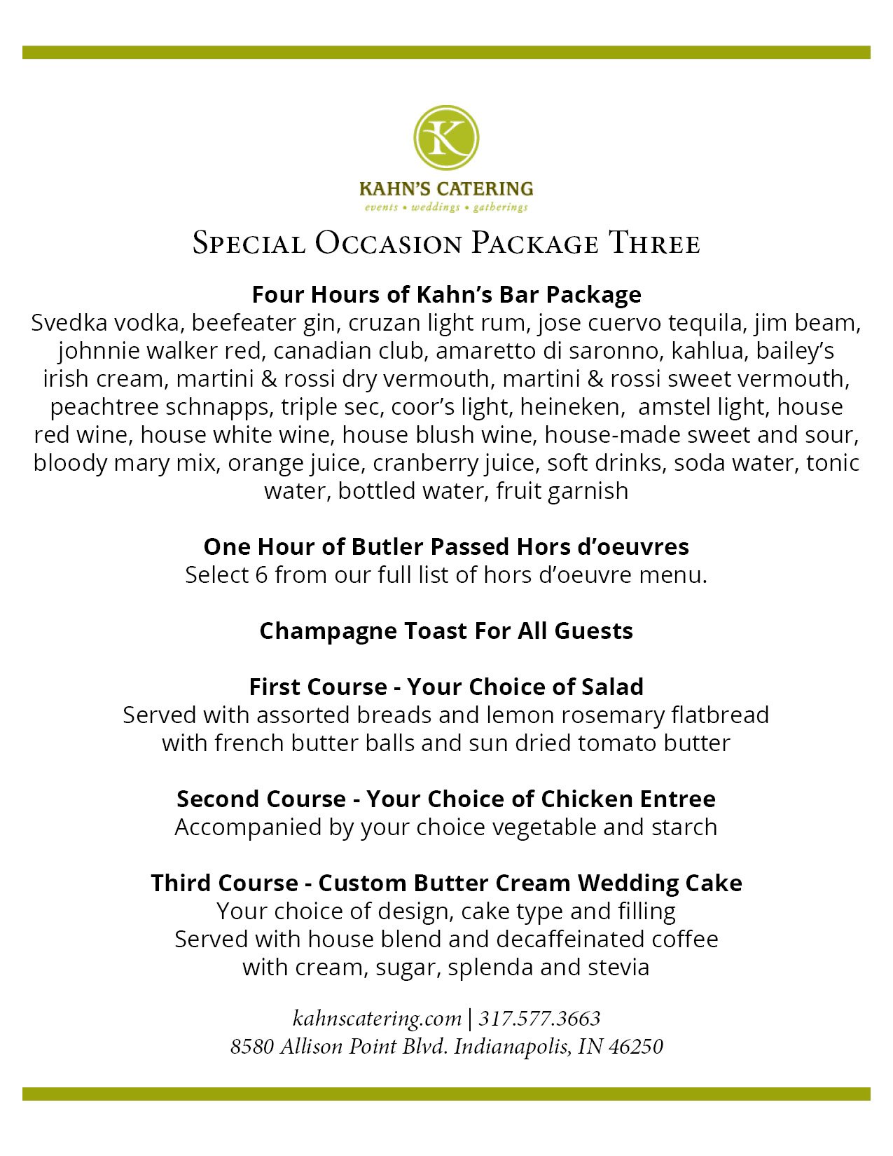 Our Most Popular Wedding Catering Package Kahns Catering